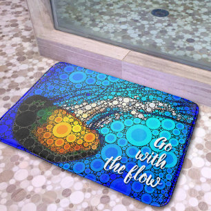 Alfombrilla De Baño Ir con el Naranja de flujo Jellyfish Blue Ocean Bo