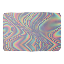 Alfombrilla De Baño Iridescent Holographic Swirl Texture
