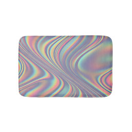 Alfombrilla De Baño Iridescent Holographic Swirl Texture