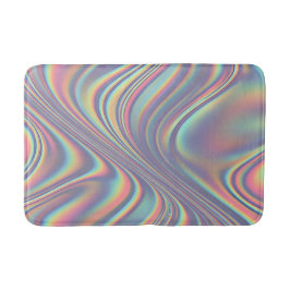 Alfombrilla De Baño Iridescent Holographic Swirl Texture