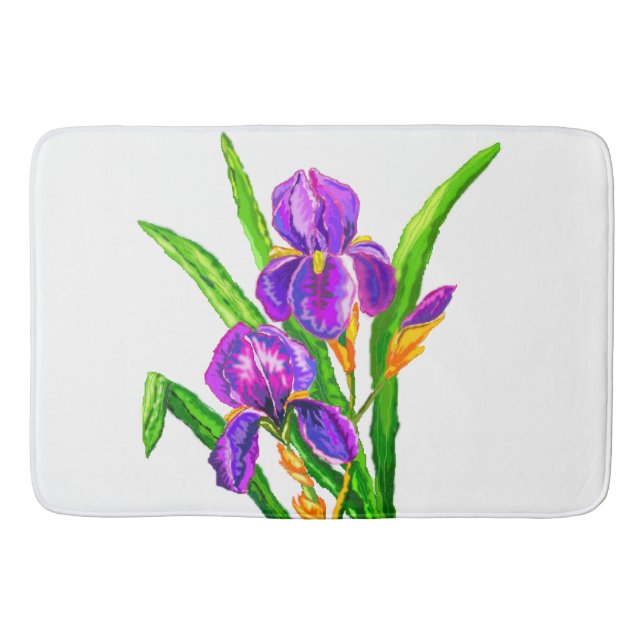 Alfombrilla De Baño Iris Flowers Bath Mat (Anverso)