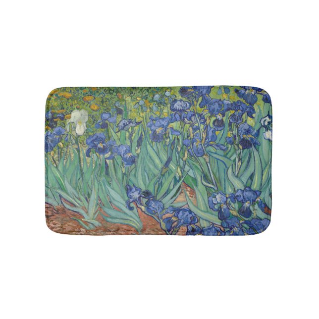 Alfombrilla De Baño Irises, Floral Oil Painting, Vincent Van Gogh (Anverso)
