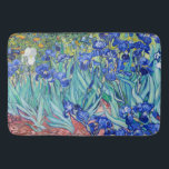 Alfombrilla De Baño Irises Vincent van Gogh<br><div class="desc">Irises (1889) Vincent van Gogh. Un bonito paisaje veraniego. En un jardín verde florecen los iris azules en un lecho de flores. Reproducción de obras famosas de imágenes artísticas de dominio público.</div>