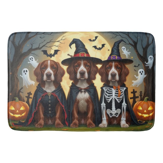Alfombrilla De Baño Irlandés Red Setter Dogs Pumpkin Halloween Funny (Anverso)