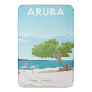Alfombrilla De Baño Isla de Aruba Viajes Flamingo Flamingo familiar