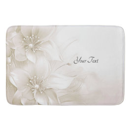 Alfombrilla De Baño Ivory White Flowers Bath Mat