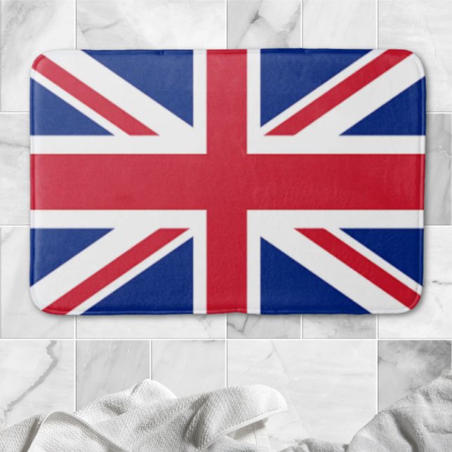 Alfombrilla De Baño jack de unión de banderas británicas de moda londi (vintage london fashion british flag union jack bath mat)