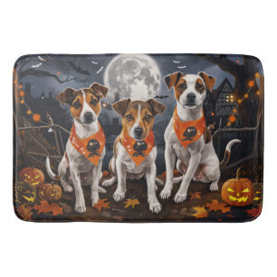 Alfombrilla De Baño Jack Russell Halloween Espeluznante