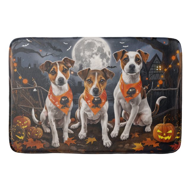 Alfombrilla De Baño Jack Russell Halloween Spooky (Anverso)