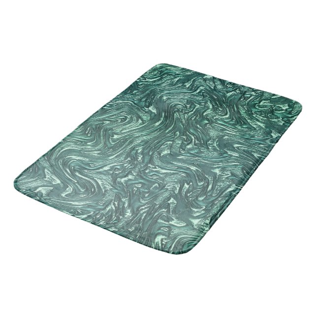 Alfombrilla De Baño Jade texturizado y tonos verdes de cisne (Angular)