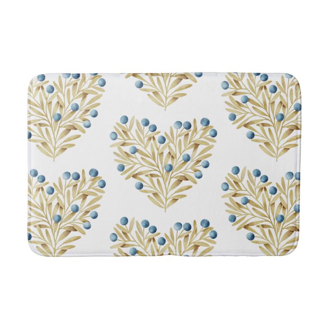 Alfombrilla De Baño J'adore. Adore Fall. Hojas y bayas azules (Anverso)