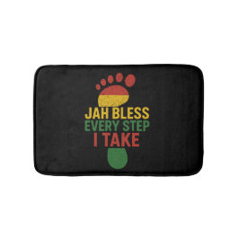 Alfombrilla De Baño Jah Bless Every Step I take Rastafarian Flag Rasta