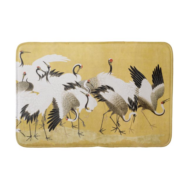 Alfombrilla De Baño Japanese Cranes Vintage Bird Classic (Anverso)