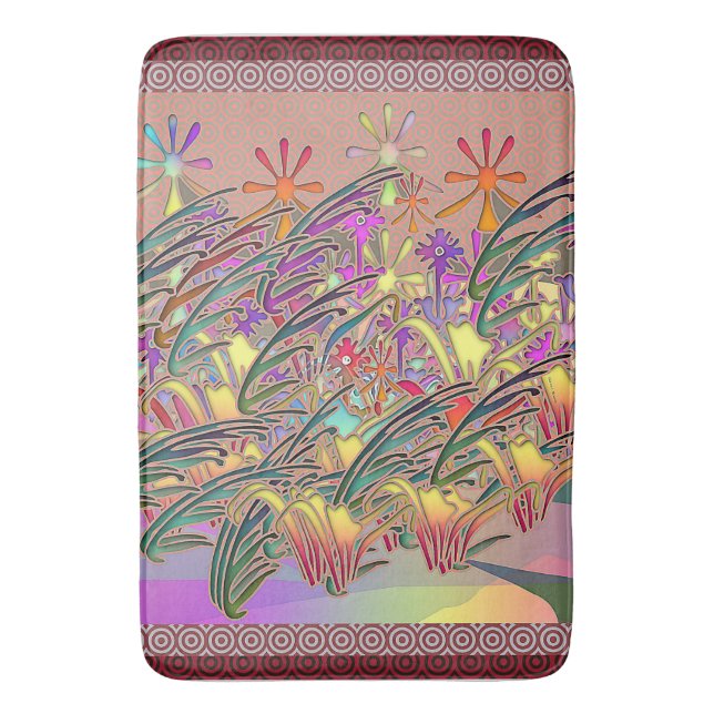 Alfombrilla De Baño Jardín de flores exóticas (Frente vertical)