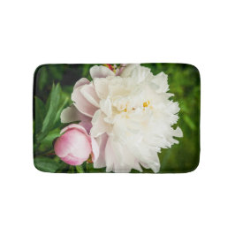 Alfombrilla De Baño Jardín de flores Peonía Rosa