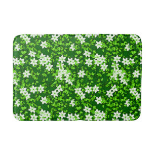 Alfombrilla De Baño Jazmín blanco entre hojas verdes