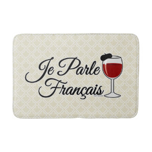 Alfombrilla De Baño Je Parle Francais hablo la boina francesa de la