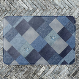 Alfombrilla De Baño Jeans Patchwork Denim Fabric