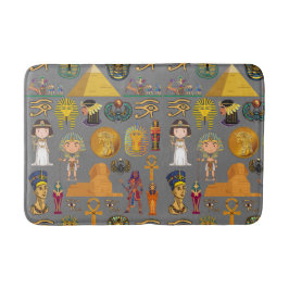 Alfombrilla De Baño Jeroglífico egipcio antiguo -Faraón patrón