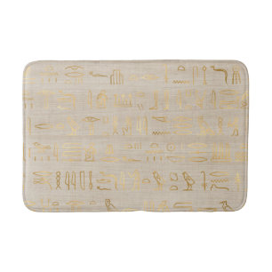 Alfombrilla De Baño Jeroglifos egipcios en oro