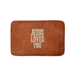 Alfombrilla De Baño Jesus Loves You Rustic Christian Encouragement