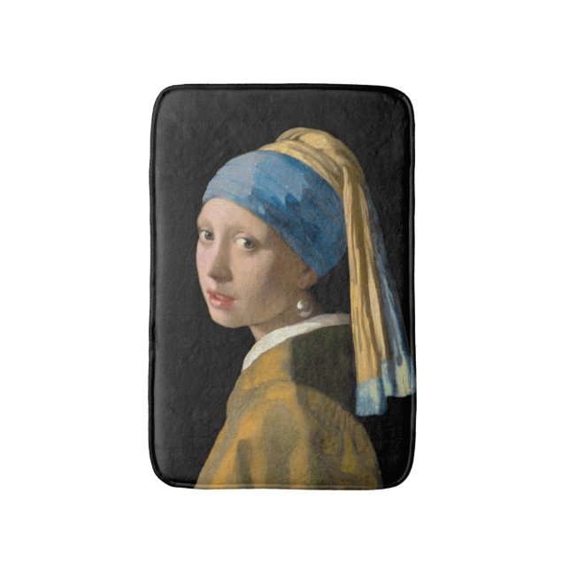 Alfombrilla De Baño Johannes Vermeer, Chica de Pearl Earring (Frente vertical)
