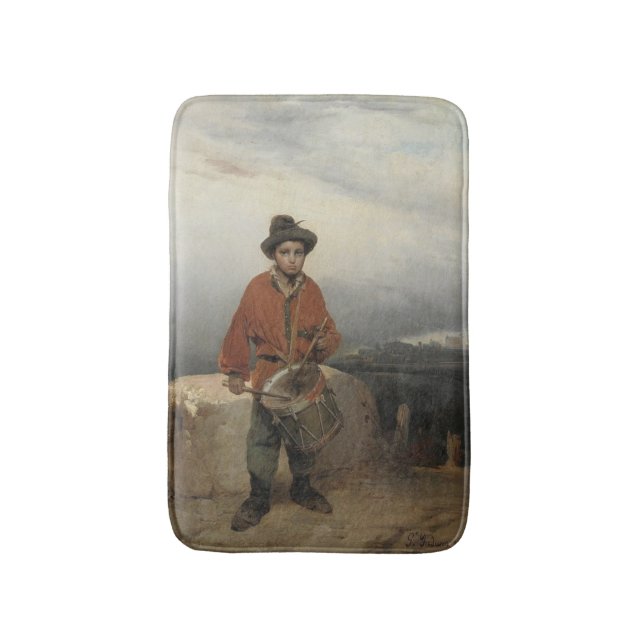 Alfombrilla De Baño Joven Drummer Boy (de Gerolamo Induno) (Frente vertical)