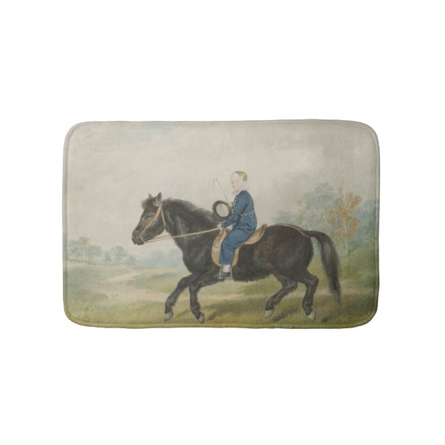 Alfombrilla De Baño Joven montando una pionia (por Penry Williams) (Anverso)