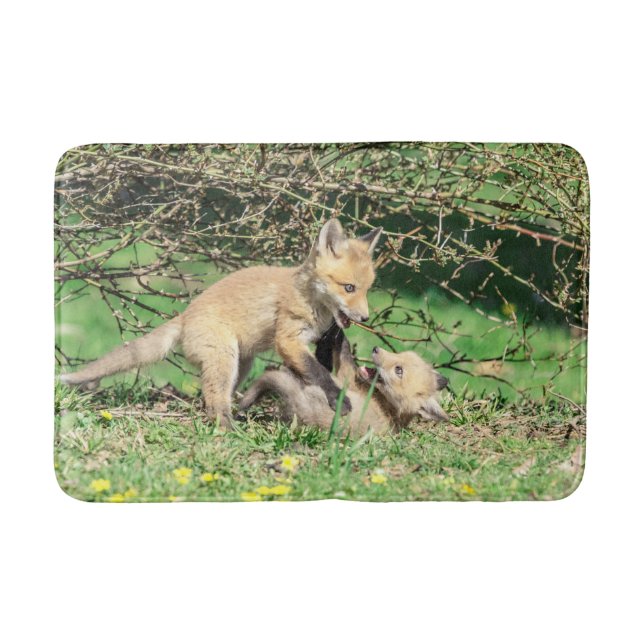 Alfombrilla De Baño Juego de Red Fox Kits (Anverso)