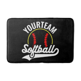 Alfombrilla De Baño Jugador de equipo de Softball AÑADIR NOMBRE Liga P