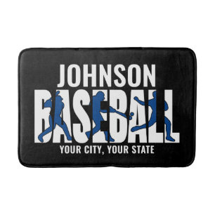 Alfombrilla De Baño Jugador de Juego de Béisbol ADD NAME