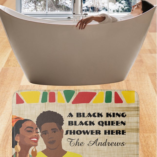 Alfombrilla De Baño Juneteenth familiar afroamericano personalizado (Subido por el creador)