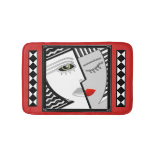 Alfombrilla De Baño Juntas (Retrato Art Deco de Janus)