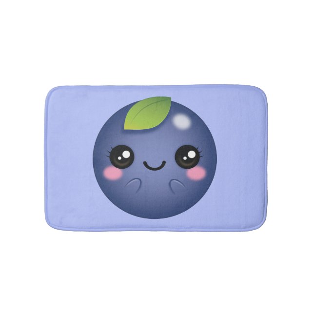 Alfombrilla De Baño Kawaii Blueberry (Anverso)