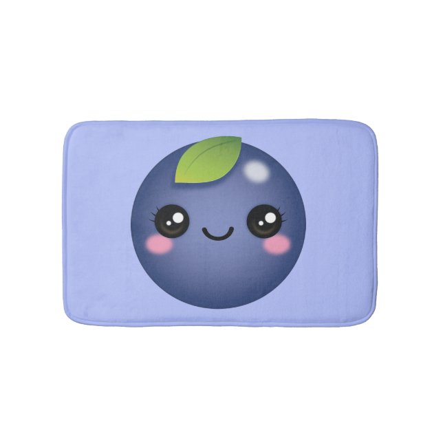Alfombrilla De Baño Kawaii Blueberry Bath Mat (Anverso)