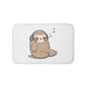 Alfombrilla De Baño Kawaii Escuche Música Con Leche
