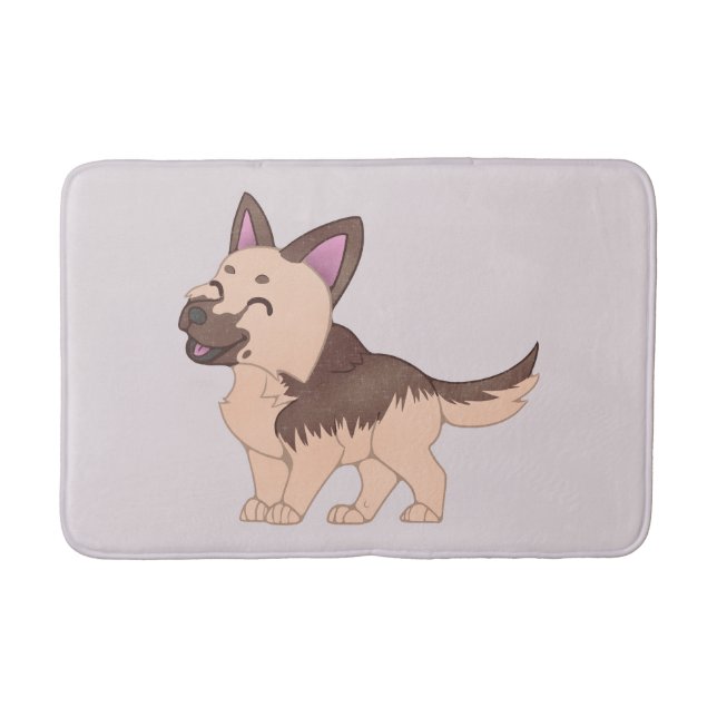 Alfombrilla De Baño Kawaii German Shepherd Dog (Anverso)