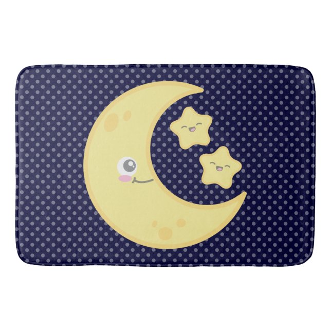 Alfombrilla De Baño Kawaii Moon & Stars Bath Mat (Anverso)