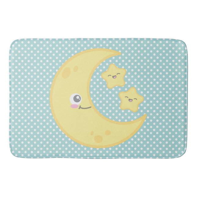 Alfombrilla De Baño Kawaii Moon & Stars Bath Mat (Anverso)