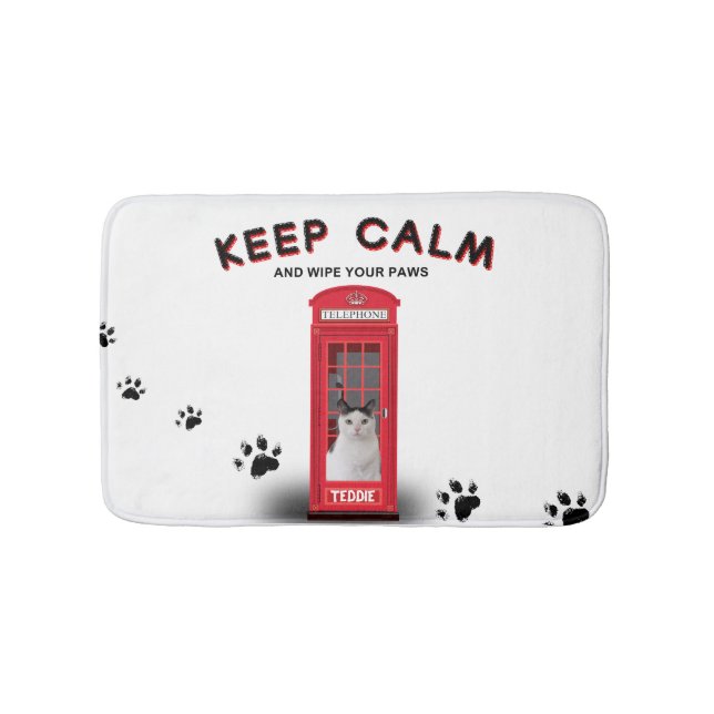 Alfombrilla De Baño 'Keep Calm' Red Phone Booth customizable (Anverso)