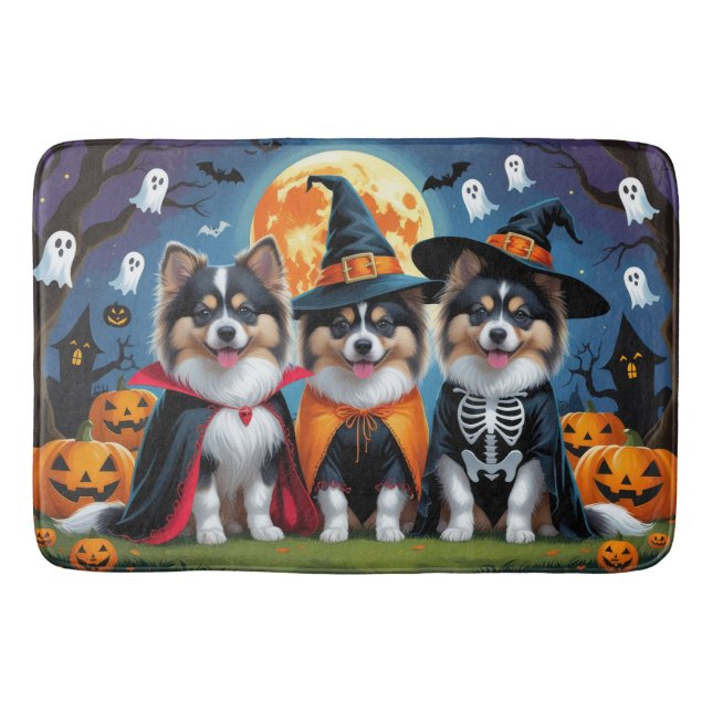 Alfombrilla De Baño Keeshond Dogs Calabaza Halloween Funny