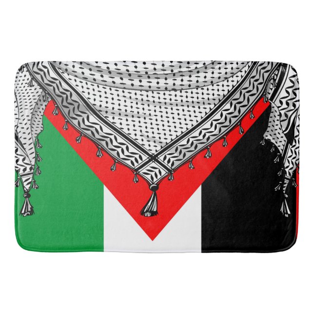 Alfombrilla De Baño Keffiyeh palestino Scarf tejido tradicional (Anverso)