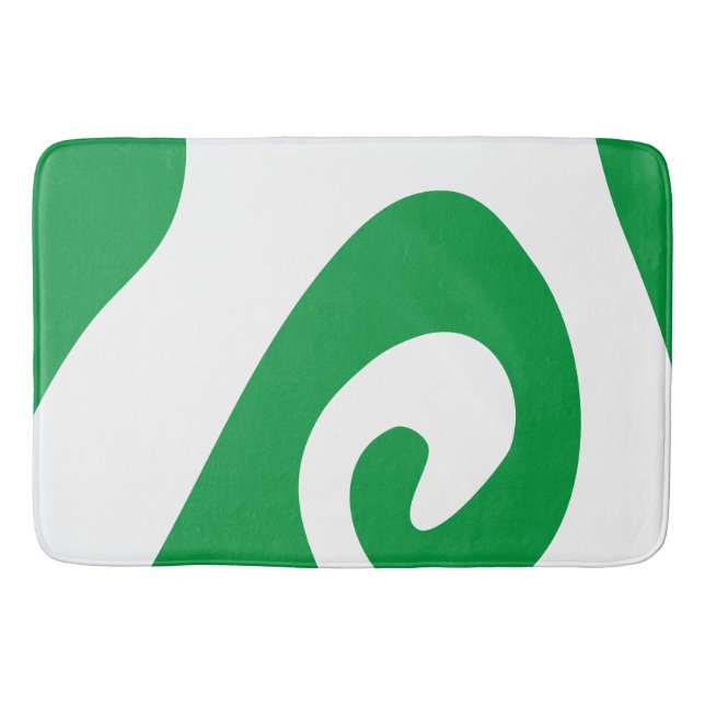 Alfombrilla De Baño Kelly Green and White Swirl Wave (Anverso)