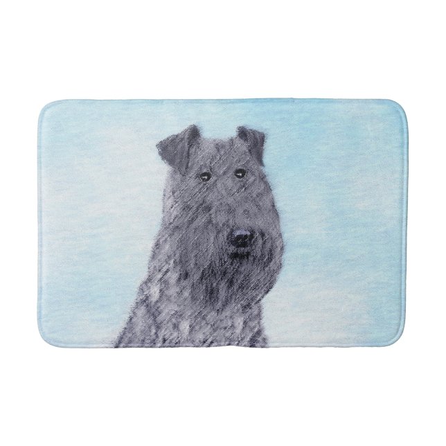 Alfombrilla De Baño Kerry Blue Terrier Pintura Cute Original Perro Art (Anverso)