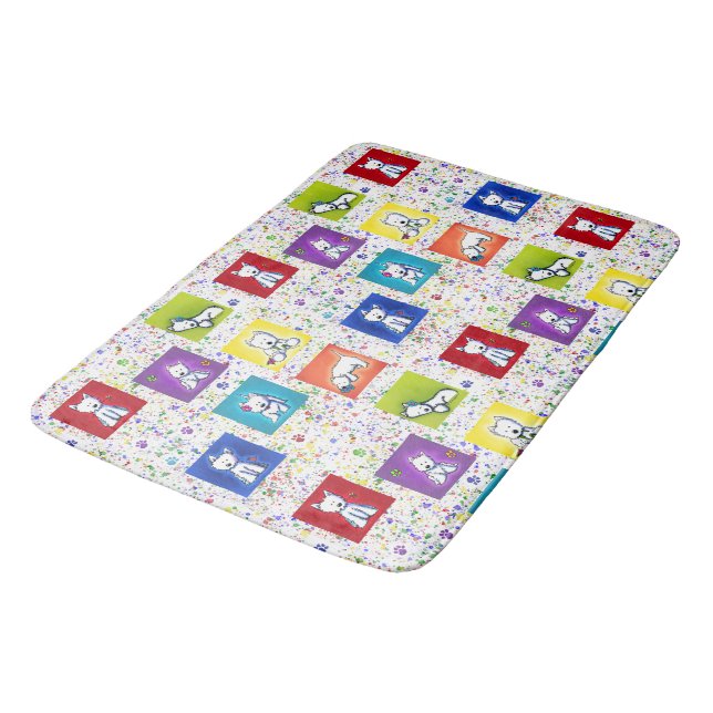 Alfombrilla De Baño KiniArt Flowerbox Westies (Angular)