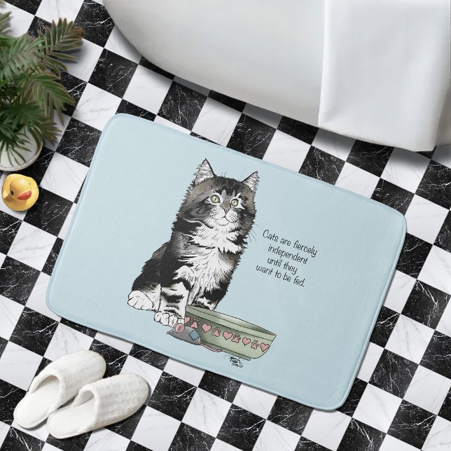 Alfombrilla De Baño Kitten Bowl independiente gracioso (Subido por el creador)