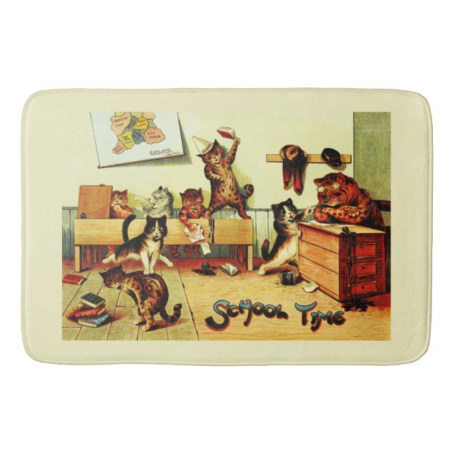 Alfombrilla De Baño Kitten Classroom Chaos Louis Wain (Anverso)