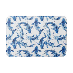Alfombrilla De Baño Koi indigo shibori