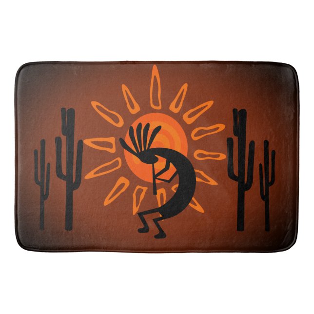 Alfombrilla De Baño Kokopelli Sun Bronze Sunset (Anverso)