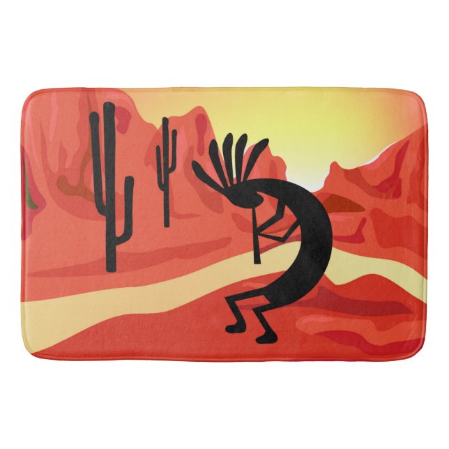 Alfombrilla De Baño Kokopelli Sunset Desert Landscape Mat (Anverso)